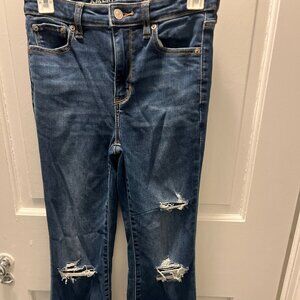 AE Super Hi-Rise Flare Ripped Jeans Size 2
